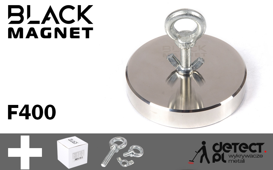 Magnes do poszukiwań neodymowy Black Magnet f400